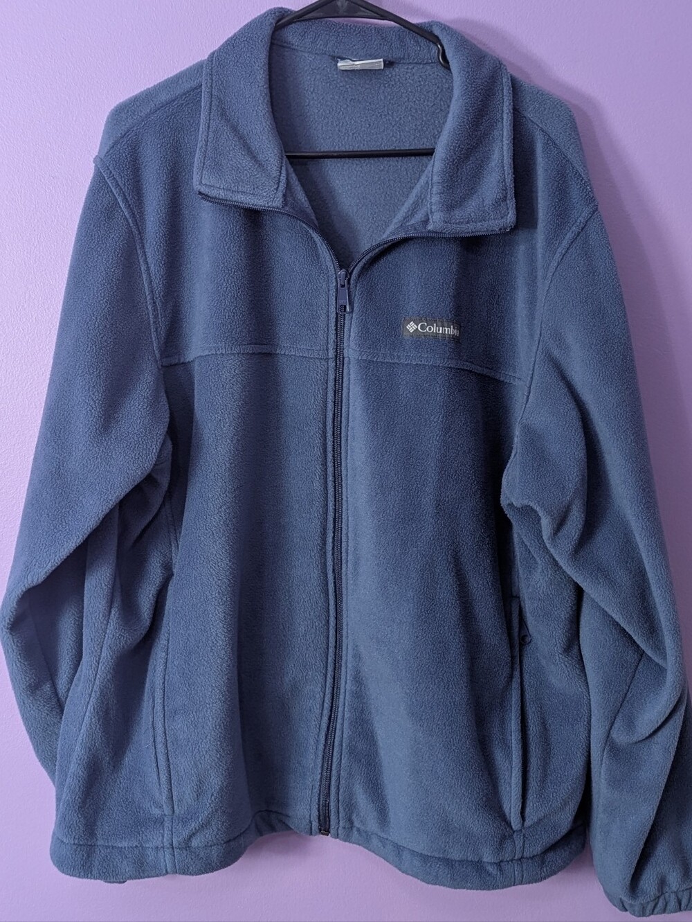 Columbia Men's XL Extra Large Blue Fleece Zip up Long Sleeve Jacket